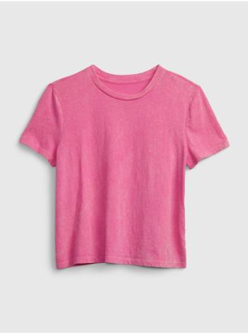 Růžové dámské tričko graphic shrunken t-shirt