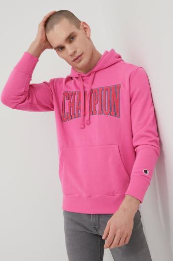 Mikina Champion 217168 pánská, růžová barva, s aplikací