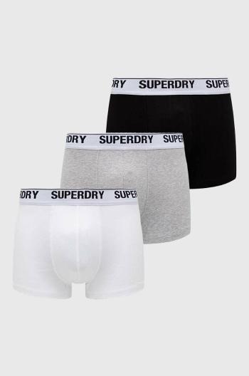 Boxerky Superdry 3-pack pánské, černá barva
