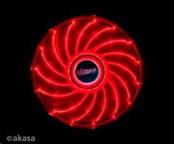 AKASA ventilátor Vegas 120x120x25mm, 1200RPM podsvícený, 15xLED, červený