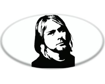 3D samolepky ovál - 5ks Kurt Cobain