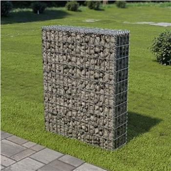 Gabionová zeď s kryty z pozinkované oceli 80 × 20 × 100 cm