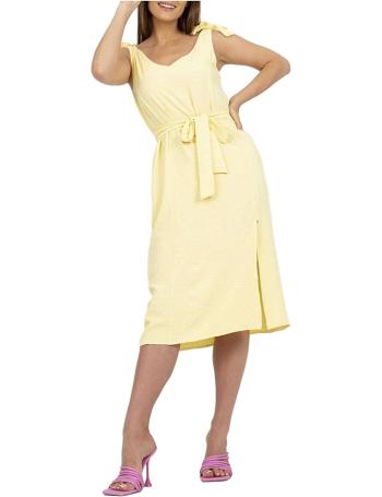 žluté letní midi šaty s vázáním vel. L