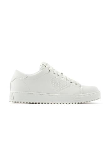 Kožené sneakers boty Emporio Armani bílá barva