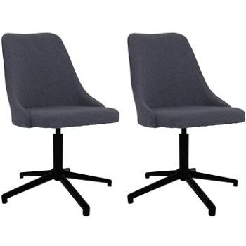 Otočné jídelní židle 2 ks tmavě šedé textil, 330903 (330903)