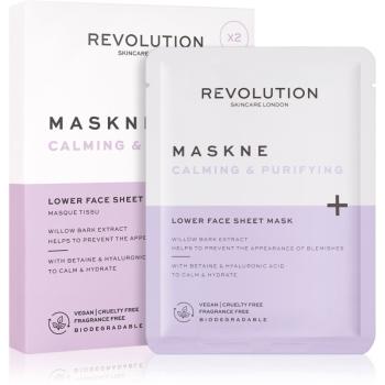 Revolution Skincare Maskcare Maskne Calming & Purifying hloubkově regenerační maska pro citlivou a podrážděnou pleť 2 ks