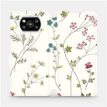 Flipové pouzdro na mobil Xiaomi Poco X3 Pro - MD03S Tenké rostlinky s květy (5903516704163)