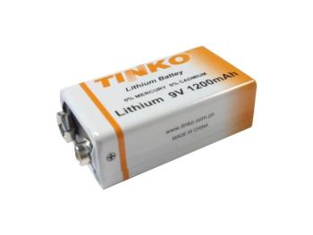 Baterie lithiová 6F22 9V/1200mAh TINKO