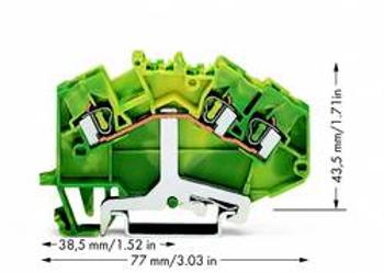 Svorka ochranného vodiče WAGO 780-637, osazení: Terre, pružinová svorka, 5 mm, zelená, žlutá, 50 ks