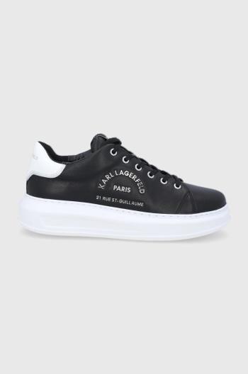 Kožené boty Karl Lagerfeld černá barva