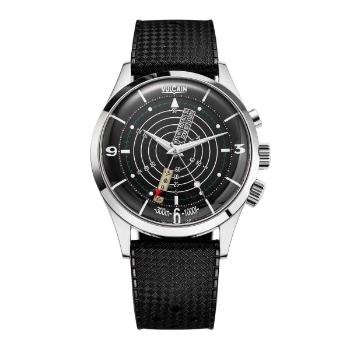 Vulcain Nautical Heritage - Black White Luminova - Black Carbon Leather Strap