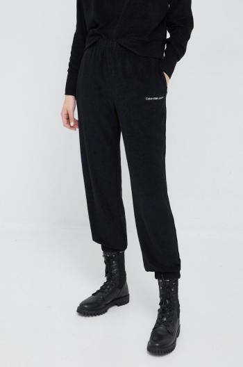 Tepláky Calvin Klein Jeans dámské, černá barva, hladké