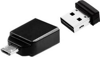 USB paměť pro smartphony/tablety Verbatim Nano Store N GO, 16 GB, USB 2.0, microUSB 2.0, černá