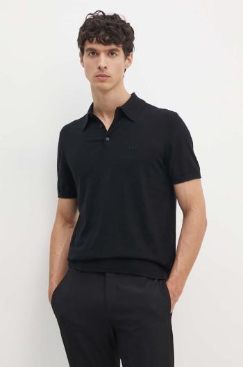 Bavlněné polo tričko Armani Exchange černá barva, 8NZF5D ZM3JZ