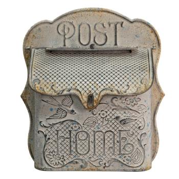 Šedá poštovní schránka s rezavou patinou Post Home - 27*12*31 cm 6Y4999