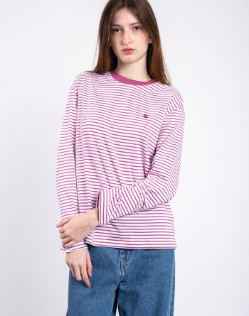 Tričko Carhartt WIP W' L/S Coleen T-Shirt Coleen Stripe, White / Magenta