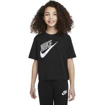 Nike NSW TEE ESSNTL BOXY TEE DNC Dívčí tričko, černá, velikost L