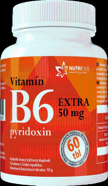 Nutricius Vitamín B6 EXTRA - pyridoxin 50 mg 60 tablet