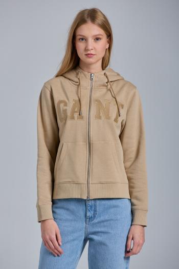 MIKINA GANT D2. GANT LOGO ZIP HOODIE hnědá XS