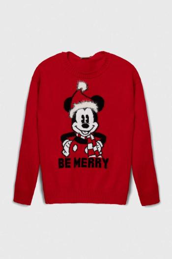 Dětský svetr United Colors of Benetton x Disney červená barva, lehký