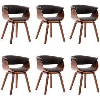 Jídelní židle 6 ks šedé ohýbané dřevo a textil (278729)
