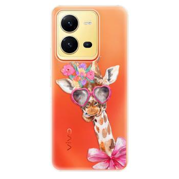 Odolné silikonové pouzdro iSaprio - Lady Giraffe - Vivo X80 Lite 5G