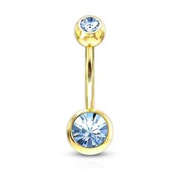 Šperky4U Pozlacený piercing do pupíku - banánek - BS01014-LB