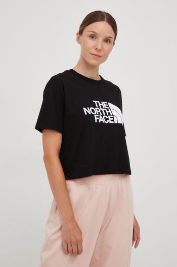 Bavlněné tričko The North Face černá barva