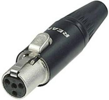 XLR kabelová zásuvka Rean AV RT4FC-B, rovná, 4pól., 2 - 4.5 mm, černá