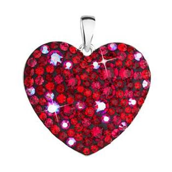 EVOLUTION GROUP CZ Stříbrný přívěsek s krystaly Swarovski červené srdce  cherry - 34243.3 cherry