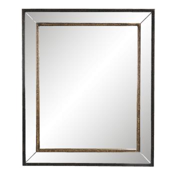 Vintage zrcadlo s dvojitým černým rámem - 50*60 cm 52S224