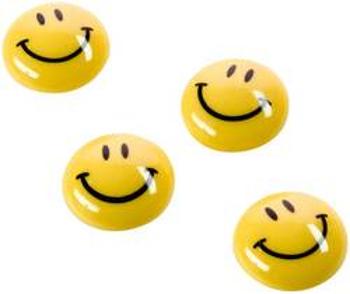 Magnetoplan Smiley, 16673 magnet, (Ø) 40 mm, kulatý, žlutá, 4 ks