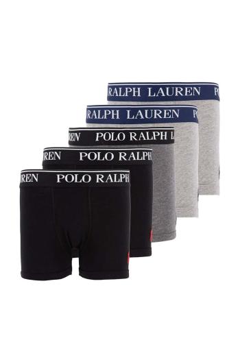 Dětské boxerky Polo Ralph Lauren 5-pack šedá barva