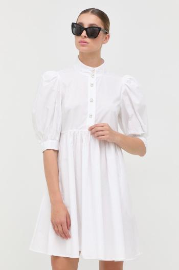 Bavlněné šaty Custommade bílá barva, mini