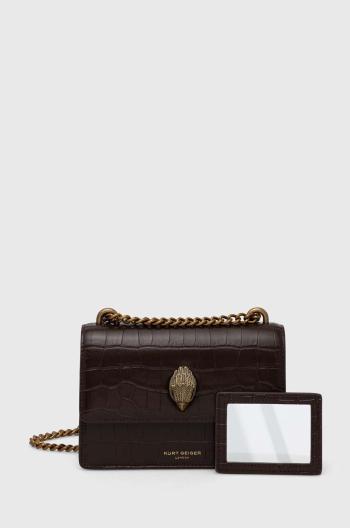 Kožená kabelka Kurt Geiger London SHOREDITCH SM CROSS BODY hnědá barva, 9540531149