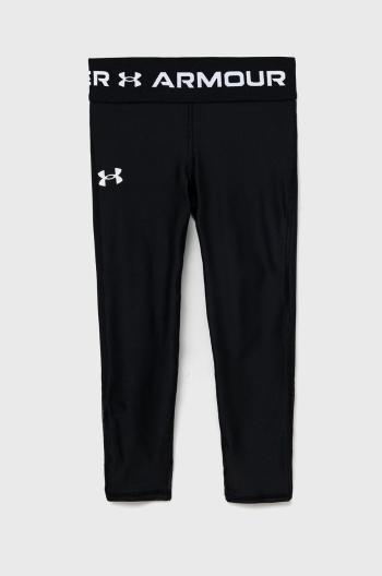 Dětské legíny Under Armour černá barva, s potiskem