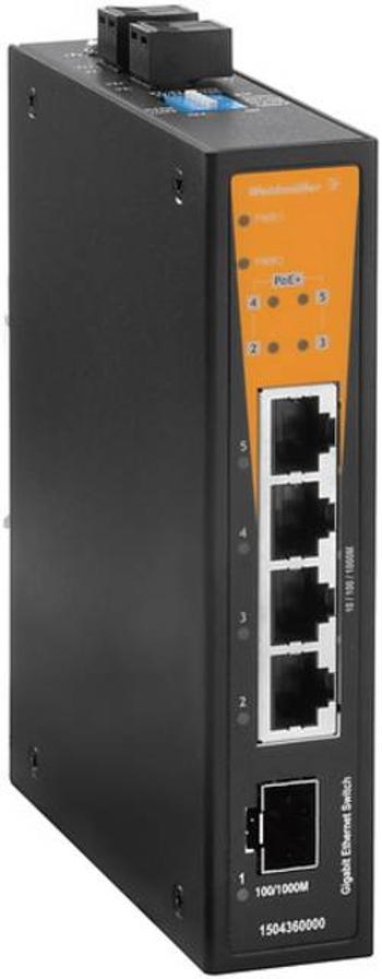 Průmyslový ethernetový switch Weidmüller, IE-SW-BL05-1GS-4GTPOE, 10 / 100 / 1000 MBit/s, funkce PoE