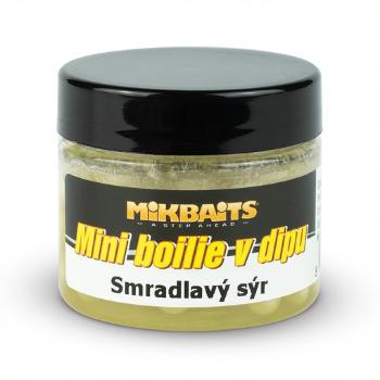 Mikbaits mini boilie v dipu 6-8 mm 50 ml-smradlavý sýr