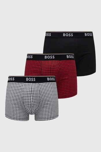 Boxerky BOSS 3-pack pánské, červená barva