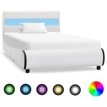 Rám postele s LED světlem bílý umělá kůže 90x200 cm (285014)