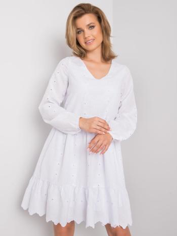 Bílé madeirové šaty s volány 123-SK-171947.42P-white Velikost: S