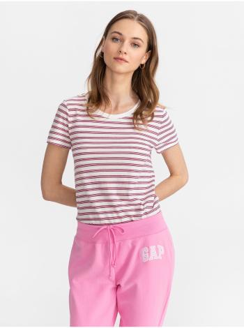 Růžové dámské tričko favorite crewneck t-shirt GAP