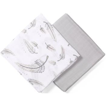 BabyOno Take Care Bamboo Muslin Swaddlers látkové pleny 120 x 120 cm Feathers 2 ks