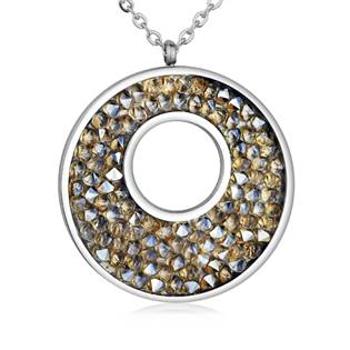 NUBIS® Ocelový náhrdelník s krystaly Crystals from Swarovski®, GOLDEN SHADOW - LV5001-GOL