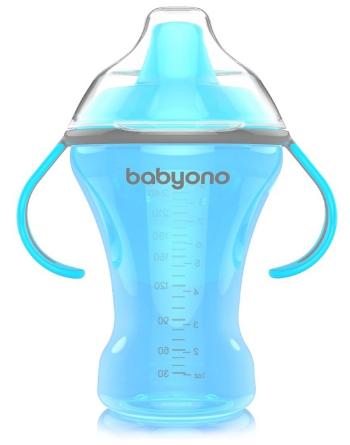 BabyOno Hrneček netekoucí s měkkým náustkem modrá 260 ml