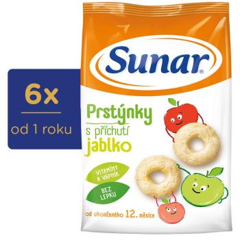 Sunar dětské křupky jablečné prstýnky 6 x 50 g