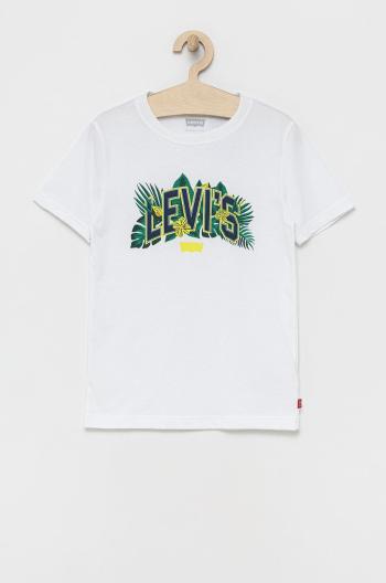 Dětské tričko Levi's bílá barva, melanžový