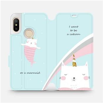 Flipové pouzdro na mobil Xiaomi Mi A2 Lite - MH11S Kočička - I want to be a catcorn or a marmaid (5903226758555)