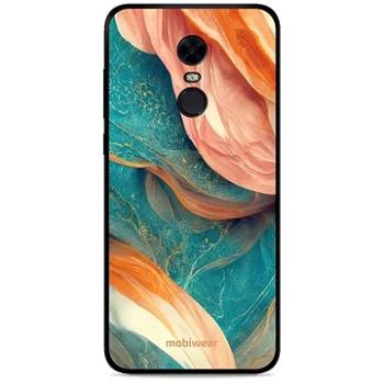 Mobiwear Glossy lesklý pro Xiaomi Redmi 5 Plus - G025G - Azurový a oranžový mramor (5904808527088)