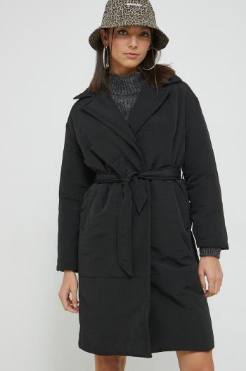 Kabát Only dámský, černá barva, přechodný, oversize